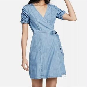 Madewell | Blue Denim True Wrap Mini Dress | Small